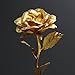 Pixnor 24K Gold Foil Artificial Rose Flower with Acrylic Heart Shaped Stand for Valentines Day Mothers Day Birthday Anniversary Gift