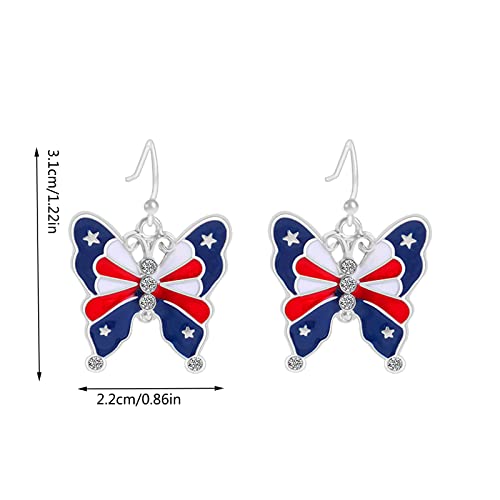 American Flag Earrings 4th of July Patriotic Dangle Earrings Star Drop Earrings for Women Girls Independence Day Gift Accessories