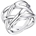 LWLH Jewelry Womens 925 Sterling Silver Plated Weave Double X Criss Cross Eternity Ring Wedding Band Szie 9