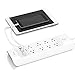 AUKEY Power Strip, 8 Outlets & 6-Port USB Charger with Quick Charge 3.0, 5ft Power Cord & Wall Mount Hole for Home and Office | ETL Certified - White