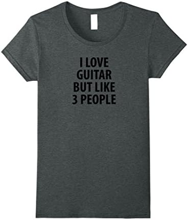 Womens I Love Guitar Musician Shirt XL Dark Heather