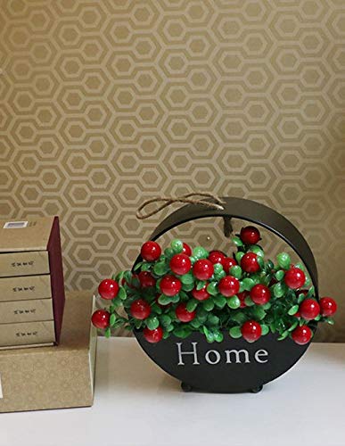 Garden Hub Wrought Iron Wall Hanging Flower Pot Stand (9 inches Dia, Without Flower) (Black)