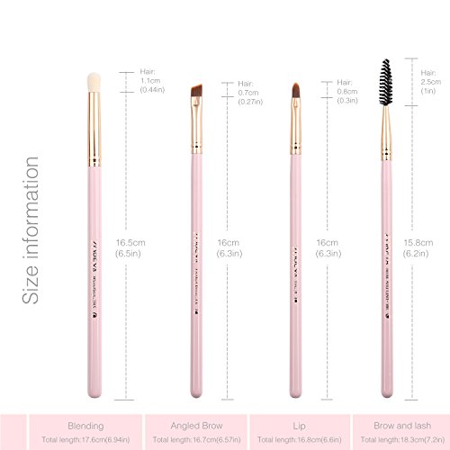 Zoreya makeup brush set 12 pieces essential makeup tools portable makeup brush case travel (Pink)