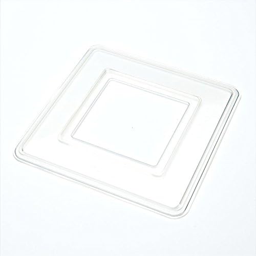 Merriway BH04023 (2 Pcs) Light Switch Finger Plate Surround, 150mm (6 inch) Square Clear Plastic - Pack of 2 Pieces