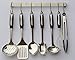 Stainless Steel Kitchen Utensil Set - 7 Cooking Utensils - Nonstick Kitchen Utensils Cookware Set with Spatula & Serving Spoons - Best Gadgets with Hooks for Holder and recipes e book (set de cocina)