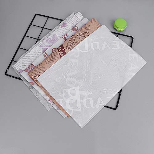 Kofun Package Paper, 50 Pieces Wax Paper Food Grade Grease Paper Food Wrappers Wrapping Paper 4#