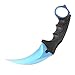 F-FORCE Stainless Steel Tactical Karambit Hawkbill Knife with Sheath and Cord (Blue)