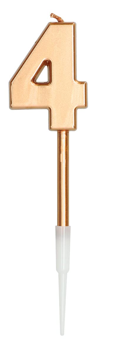 Folat 66034 Cake Candle Bronze Metallic Shiny Approx. 10 cm High Number 4