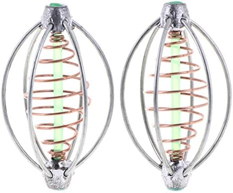 2PCS Fishing bait cage lead sinker swivel spring+lead fishing thrower carp