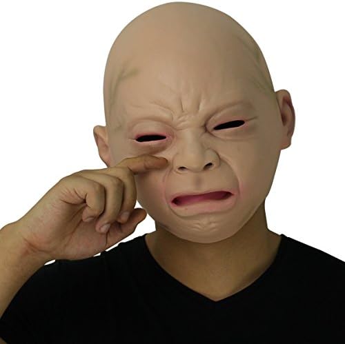 Novelty Halloween Costume Party Latex Head Mask Cry Face
