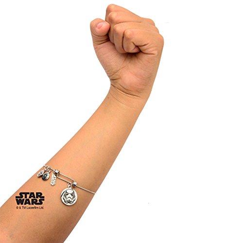 Women's Stainless Steel Star Wars Stormtrooper Charm Expandable Bracelet