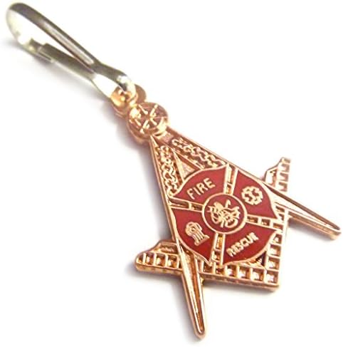 Firefighter Fire Fighter Fireman Paramedic Masonic Freemason Jacket Backpack Zipper Pull Clip