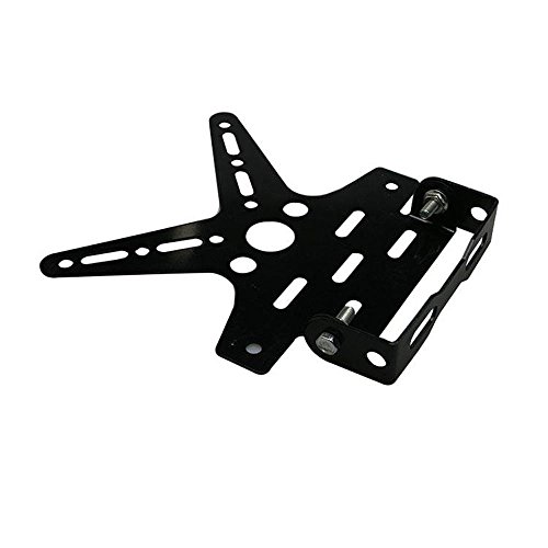 VIGORWORK Adjustable Custom Motorcycle Motor Motorbike Fender Eliminator Sport License Plate Bracket Metal Steel Dirt Bike BLACK
