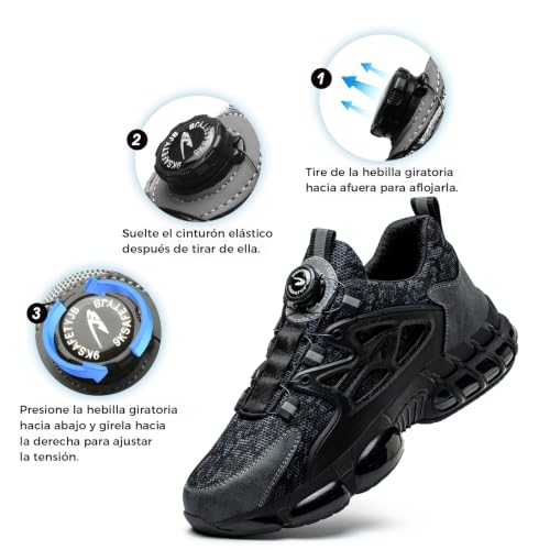 Safety Shoes for Men Women Sneakers Work Shoes Lightweight Comfortable Non-Slip with Steel Toe 36-46 EU