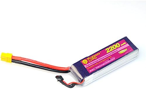 Crazepony Kudian 2200mAh Lipo Battery Pack 3S 11.1V 25C for RC FPV Drone Car Boat etc