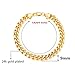Cy trendy Men's 24K Gold Plated 6mm Cuban Curb Chain Link Bracelet 8'' Inch