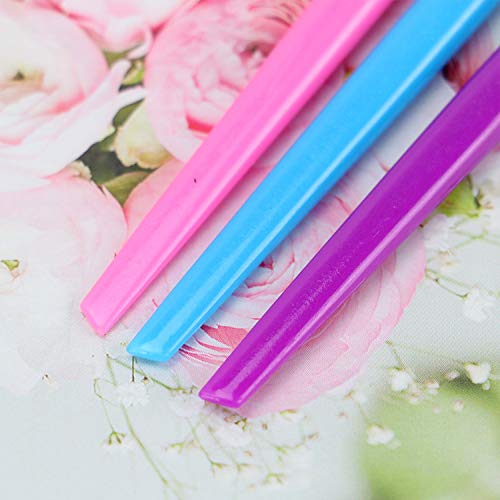 Buorsa 24 Pcs Rubber Tipped Plastic Handle Nail Cuticle Pusher Nail File Pusher Cleaner