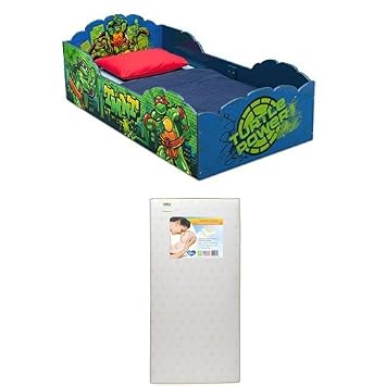 Wood Toddler Bed, Teenage Mutant Ninja Turtles with Twinkle Stars Crib & Toddler Mattress