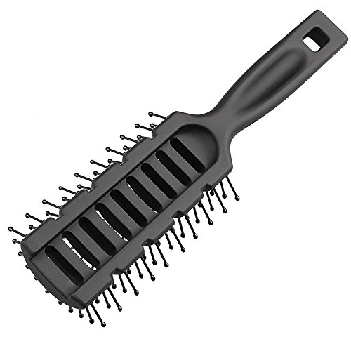 Baasha Vent Brush with 11-Row Large Tunnel, Anti Static Soft Bristles Blow Dryer Hair Brush, Vented Wet Hair Brush for Men and Women, Black