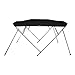 MSC 3 Bow 4 Bow Bimini Top Boat Cover with Rear Support Pole and Storage Boot(Black, 4 Bow 8'L x 54