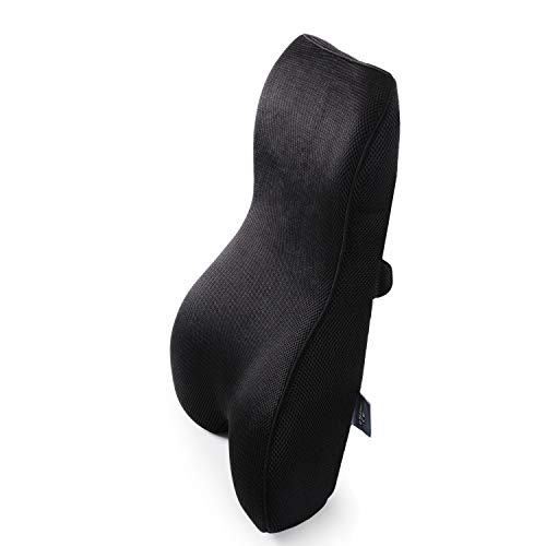 Dreamer Car Supportive Memory Foam Full Back Cushion Car Back Support for Office Chair, Chair Cushion with 3D Mesh Cover Balanced Softness Designed to Relieve Sciatica Painï¼ŒBlack