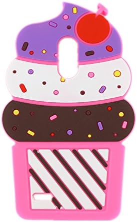 LG Stylo3 Case, LG Stylus3 Silicone Cartoon Case,Three cray ice Cream 3D Soft Rubber Cover Case For LG Stylo3 (2017)/LS777