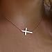 LEMONDROP 925 Sterling Silver Sideways Cross Necklace