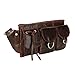 Vicenzo Leather Adonis Genuine Leather Waist Bag Fanny Pack (Dark Brown, S)