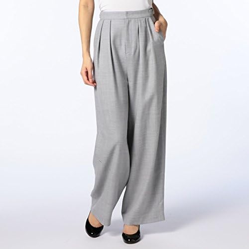 Amazon ノーリーズ レディース Nolley S ジョーゼットワイドパンツ ライトグレー 36 パンツ 通販