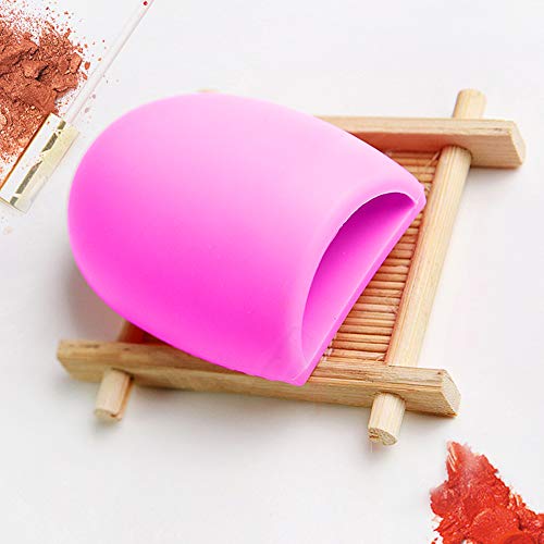 BEAKEY Makeup Brush Cleaner Mat & Makeup Brush Cleaning Egg, Portable Silicone Cosmetic Washing Tool with Suction Cups - Big Size / 2Pcs - Thumbnail 6