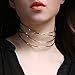 Abstract Line Choker Sculptural Cuff Style Outline Hollow Choker Plated Gold Necklace