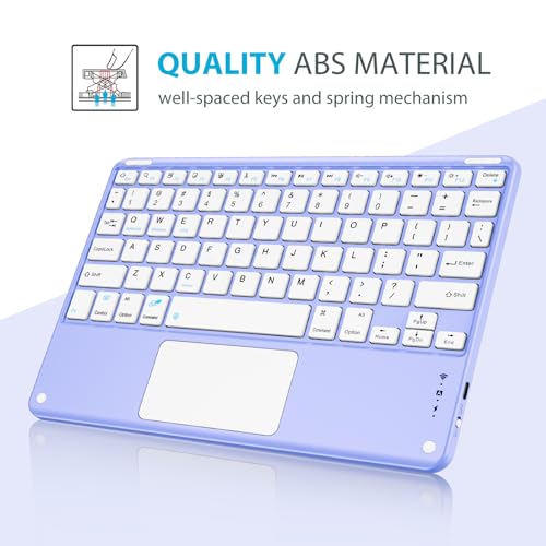 ProCase for iPad 11th / 10th Generation Case with Keyboard, Magnetically Detachable Wireless Keyboard with Multi-Touch Trackpad for iPad (A16) 2025 /10th Gen 2022 -Purple