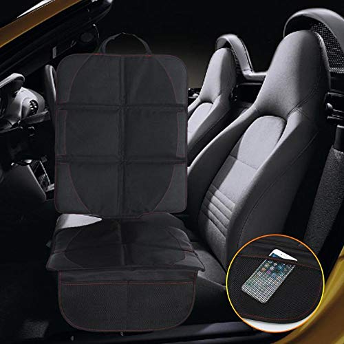 Car Seat Protector, Large Auto Car Seat Protectors for Child Baby Safety Seat,Thick Padding Carseat Kick Mat with Organizer Pockets,Vehicle Dog Cover Pad for SUV Sedan Leather Seats
