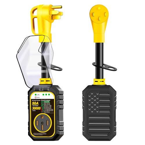 RVRVHOMM 50 Amp RV Surge Protector Yellow