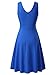 FENSACE Womens Sleeveless Scoop Neck Summer Beach Midi A Line Tank Dress, Blue, Large