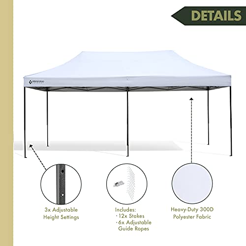 ARROWHEAD OUTDOOR 10’x20’ HeavyDuty PopUp Canopy & Instant Shelter