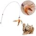 TINKSKY Kitten Cat Pet Toy Wire Chaser Wand Teaser Plumage with Bell Beads Play Fun Gifts for Your Lovely cat (Random Colour)