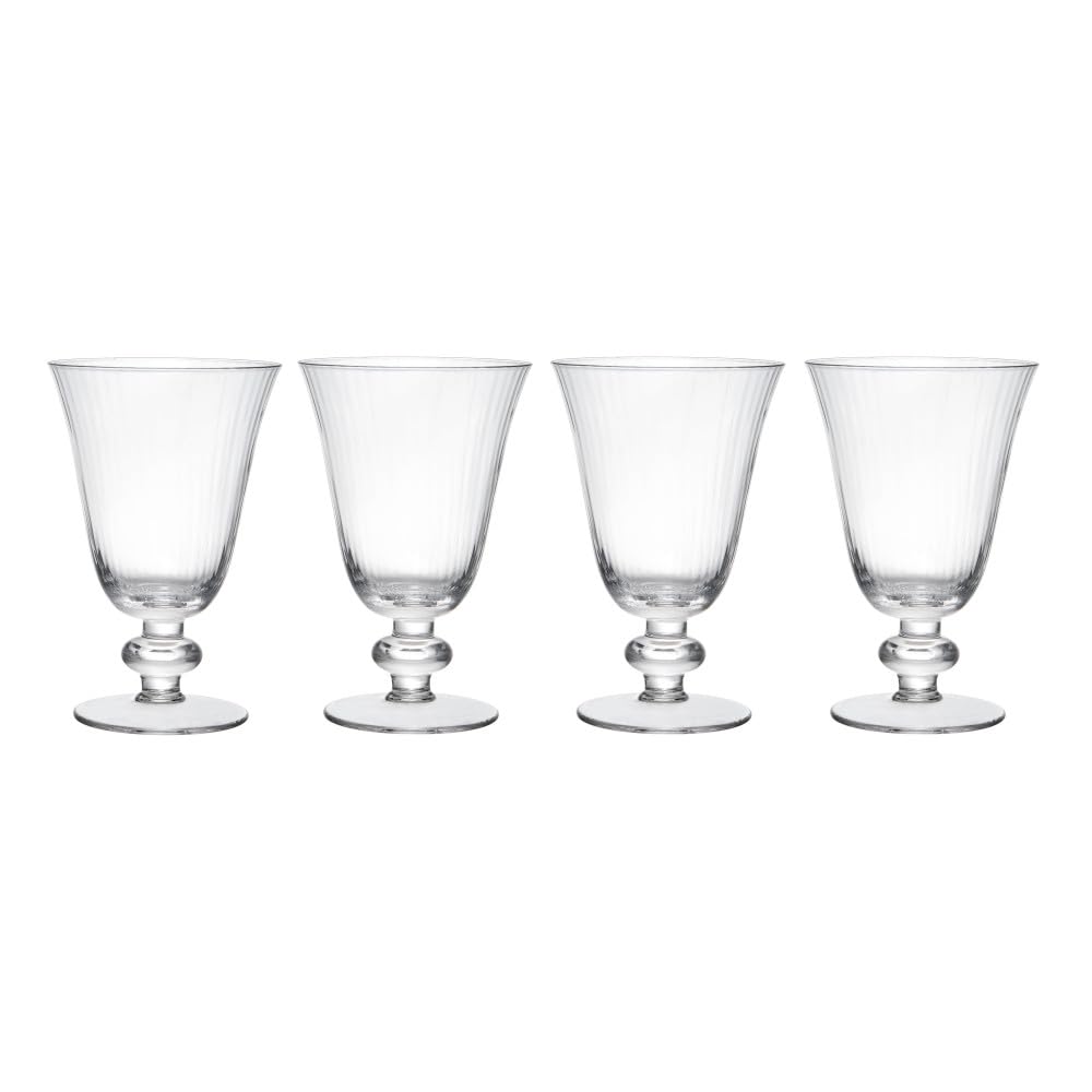 MIKASA Salerno Crystal Wine Glasses, 260ml, Set of 4 Lead-Free, Clear Fine Glasses with Short Stem and Wide Rim - Dishwasher Safe