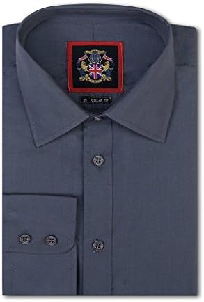 Plain Long Sleeve Mens Shirts,14 Classic Colours Regular Fit,Single & Double Cuffs,Sizes 14ยฝ - 22โ & 10 Bright Colours in Tapered Fit, S - XXXL,For Work,Office,Wedding & Leisure.Janeo British Apparel
