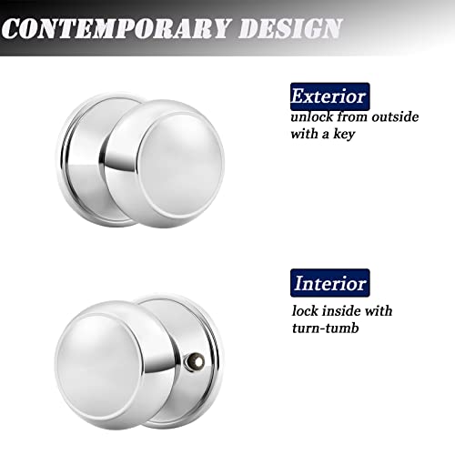 Probrico Passage Door Knob (5 Pack) for Hall/Closet, NonLocking