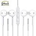 Apple Earbuds,Zeakko Earphones with Mic and Remote Control Fits Apple Iphone 6S Plus 6 SE 5S Sammung Galaxy S7 S6 Note 3 2 1/MP3 MP4 MP5 Player IOS Android Ear buds/Headphones 2Pack White