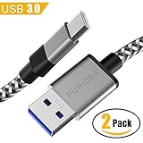 USB 3.0 Type C Cable,Puridea (2pack) 5Ft Nylon Braided USB C 3.0 Cable,Quick Charging (Max 4.0A) Type A 3.0 to Type C 3.0 Long Cord for Google Pixel Nexus 6P 5X, LG G6 V30 V20 Samsung Galaxy