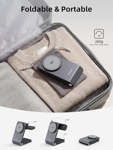 Wireless Charger for Samsung Magnetic Charger with Active Cooling, 3 in 1 Foldable Charging Station for Samsung Galaxy S26 Ultra, Galaxy Watch 8 and Buds 4, for Android Devices