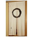 Noren Curtain Tapestry Enso Circle Beige Long Type