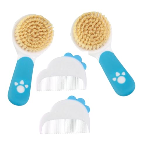 Didiseaon 2set Newborn Hair Care Set Soft Bristle Brush and Comb for Cradle Cap Hair Set Soft Comb Gentle Brush for Boy Girl Toddlers