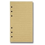 Refills 6 Hole Lined Craft Paper for Loose Leaf Binder Notebook  3.75 X 6.75 Inches 100 sheets / 200 pages