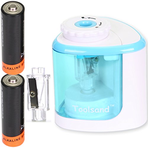 Electric Pencil Sharpener, Battery-Powered, Batteries Included, High-Speed Automatic, best for Colored and No. 2 Wood Graphite Pencils, for Home Office School Classroom Adults Kids (White/Blue)