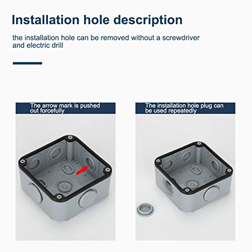 Rubeyul Waterproof Switch, Wetterfester Schalter Lichtschalter, Außenbereich Wasserdichter Wippschalteradapter für Den… – Bild 6