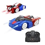 QUN FENG Remote Control Car RC Cars Dual Mode 360°Rotating Stunt Wall Climbing Car with Remote Control Intelligent Glowing USB Cable Kid Toys for Boys Girls Gift(Blue)