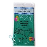 (12-Pack) Heavy Duty Plastic Table Covers Tablecloth (Reusable) (Rectangle 54" X 108", Emerald Green)